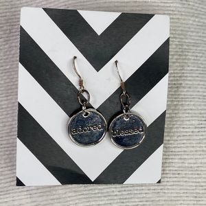 Handmade Silver Blessed & Adored Pierced Earrings